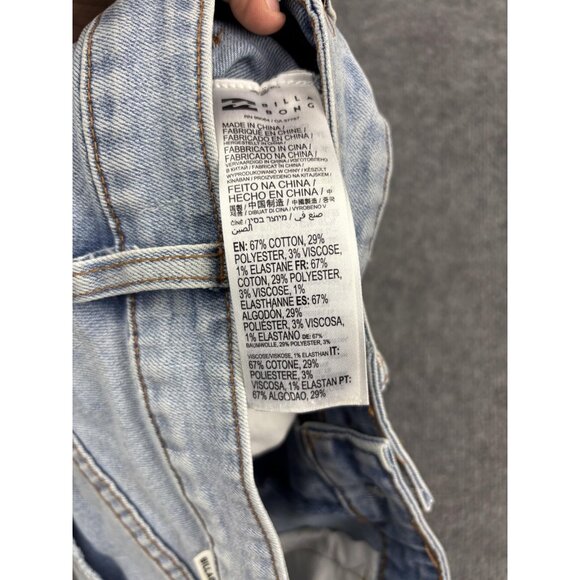 Billabong Denim Shorts Womens 26 Light Wash Cutoff Raw Hem Frayed High Rise - Picture 6 of 6